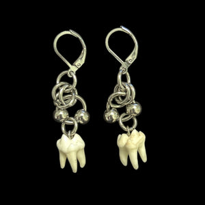 Steel Raccoon Teeth Earrings #E08