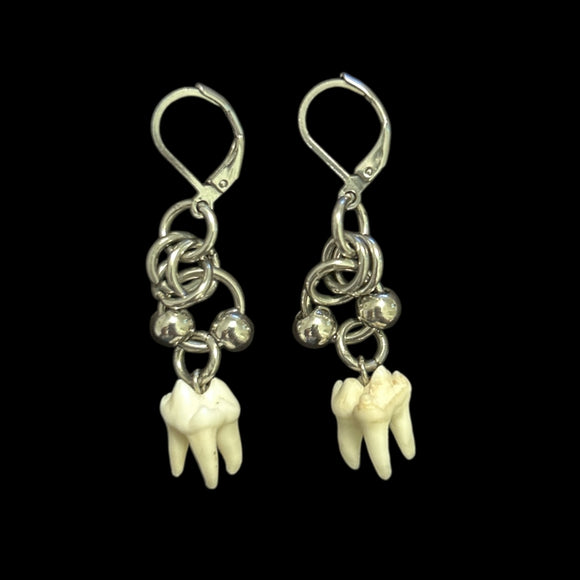 Steel Raccoon Teeth Earrings #E08