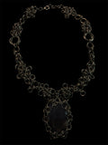 Steel Blue Flower Agate Handmade Chainmail Choker