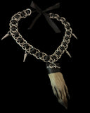 Steel Raccoon Paw Chainmail Ribbon Choker