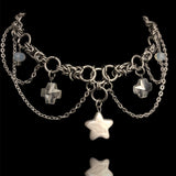 Steel Star Drop Chainmail Choker
