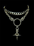 Steel Jade Spiked Choker