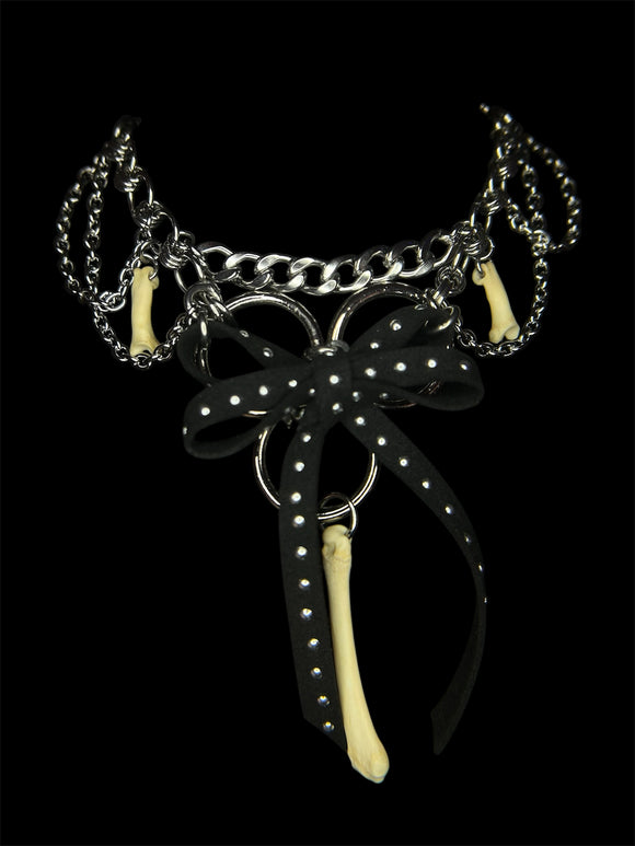 Steel Dahlia Choker Necklace