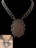 Steel Rose Quartz Chainmail Necklace Choker