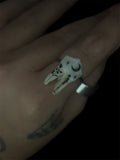 Steel In Mourning Deer Tooth Ring