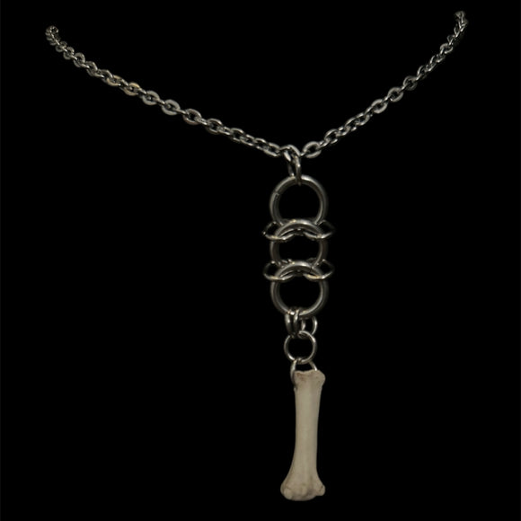 Steel Coyote Tail Star Bone Necklace #N20