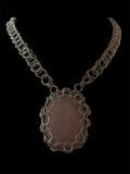 Steel Rose Quartz Chainmail Necklace Choker