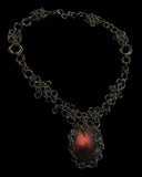 Steel Blue Flower Agate Handmade Chainmail Choker