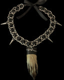 Steel Raccoon Paw Chainmail Ribbon Choker