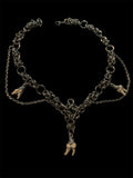 Steel Sparkle Raccoon Teeth Chainmail Choker