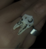 Steel In Mourning Deer Tooth Ring