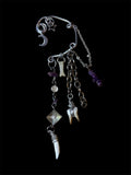 Crow Trinket Amethyst Ear Cuff #C4