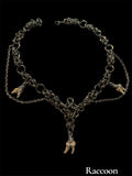 Steel Sparkle Raccoon Teeth Chainmail Choker