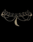 Steel Black Ribbon Coyote Tooth Choker