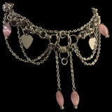 Steel Pink Cat Eye Chainmail Choker