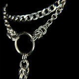 Steel Jade Spiked Choker