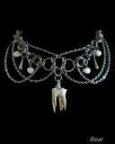 Steel Boar and Pearl Apparition Chainmail Choker