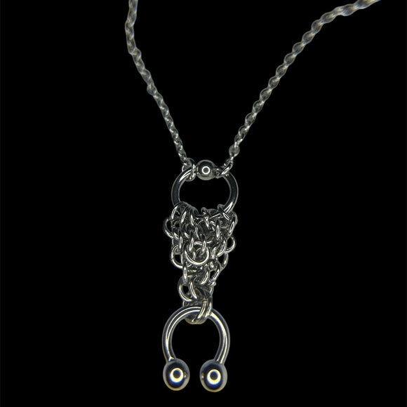 Steel Pierced Tier Necklace