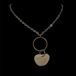 Steel Heart Shaped Vert. Necklace #N28