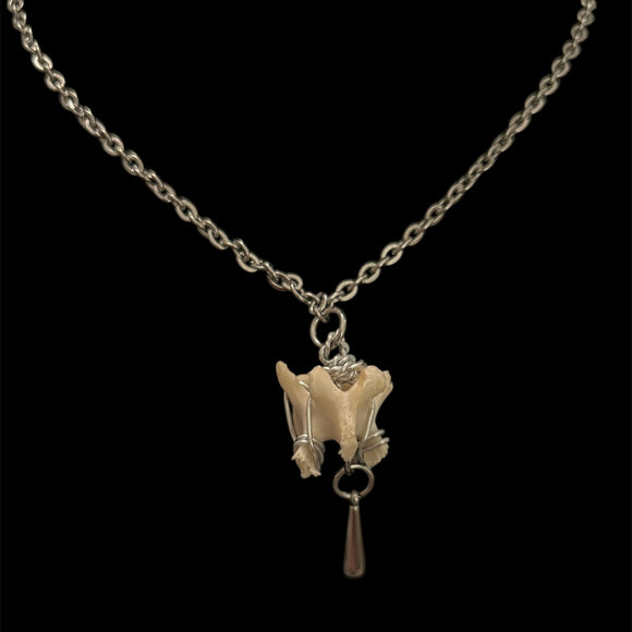 Steel Raccoon Vert Tear Necklace #N11