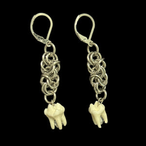 Steel Raccoon Teeth Earrings #E14