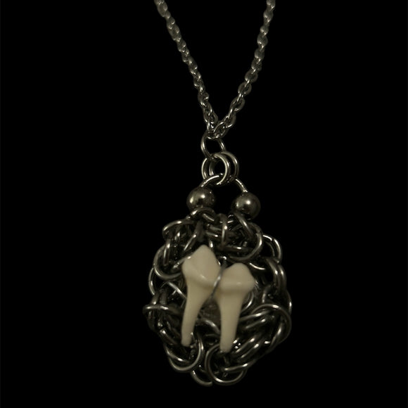 Steel Coyote Molar Amulet #N30