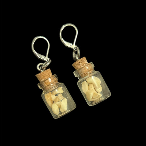 Steel Coyote Knuckle Bone Earrings #E11
