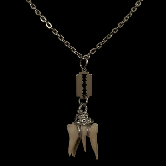 Steel Deer Tooth Razor Necklace #N14