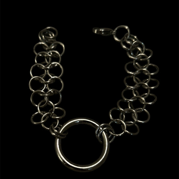Steel Chainmail O Ring Bracelet #B6