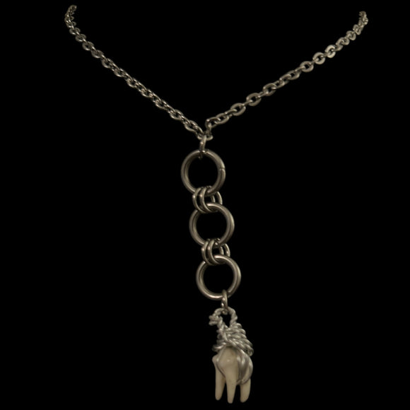 Steel Circle Raccoon Necklace #N13