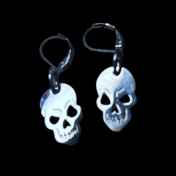 Steel Simple Skull Earrings