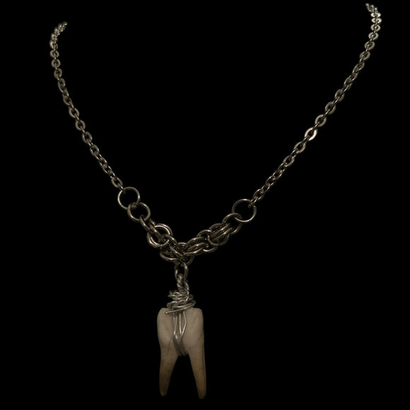 Steel Boar Chainmail Necklace #N24