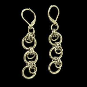 Steel Mini Trio Circle Earrings #E18