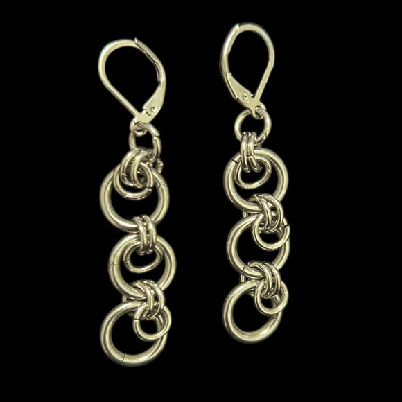 Steel Mini Trio Circle Earrings #E18