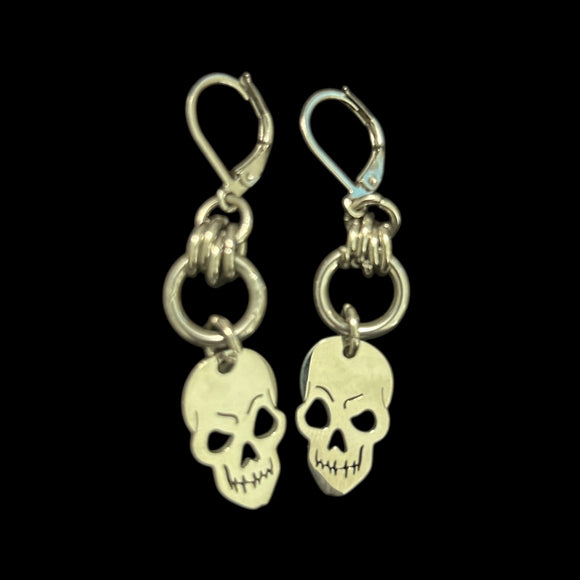 Steel Skull Earrings #E19