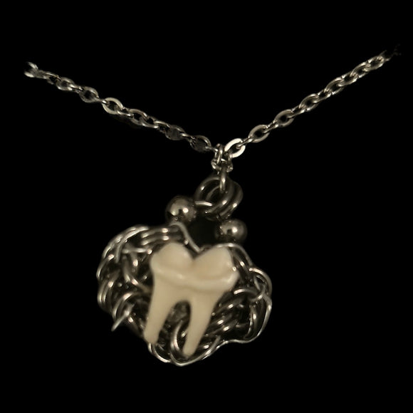 Steel Coyote Molar Amulet #N31