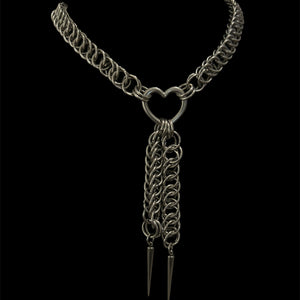 Steel Heart Bolo Chainmail Choker