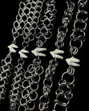Steel Chainmail Coyote Tooth Bracelet