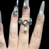 Pearl Chainmail Ring Size 6