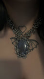 Steel Blue Flower Agate Handmade Chainmail Choker