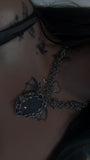 Steel Blue Flower Agate Handmade Chainmail Choker