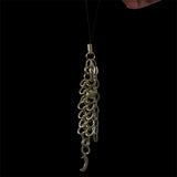 Steel Moon and Pearl Chainmail Phone Charm