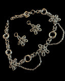 Steel star chainmail choker earring set