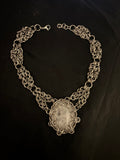 Steel Clear Quartz Captured Crystal Chainmail Choker