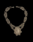 Steel Clear Quartz Captured Crystal Chainmail Choker