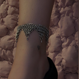 Steel Micromaille Spike Harlequin Jester Chainmaille Anklet
