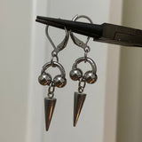 Steel Beaded Spike Earrings