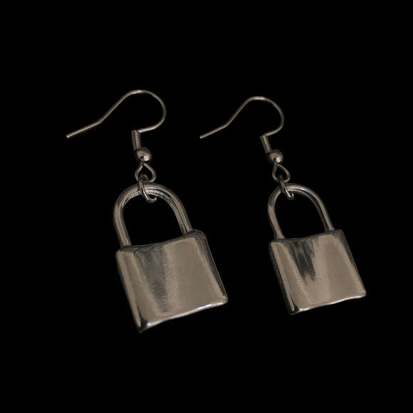 Steel Lock Earrings